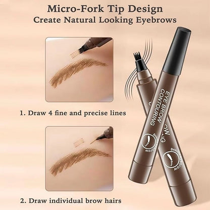 Waterproof Microblading Eyebrow Pencil with a Micro Fork Tip Applicator Pack of 2